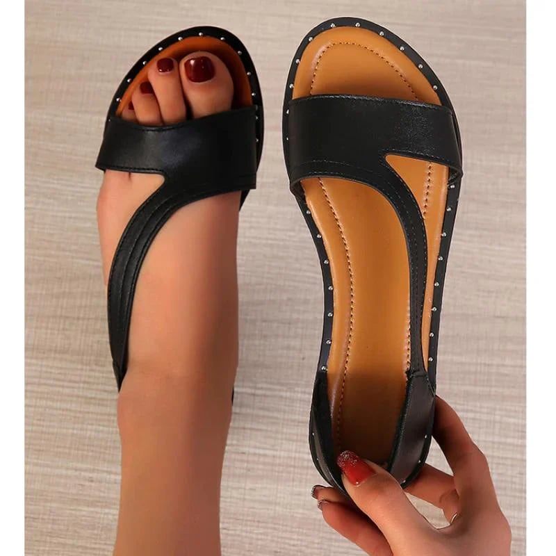 Siri - Sandalias Planas con Punta Abierta