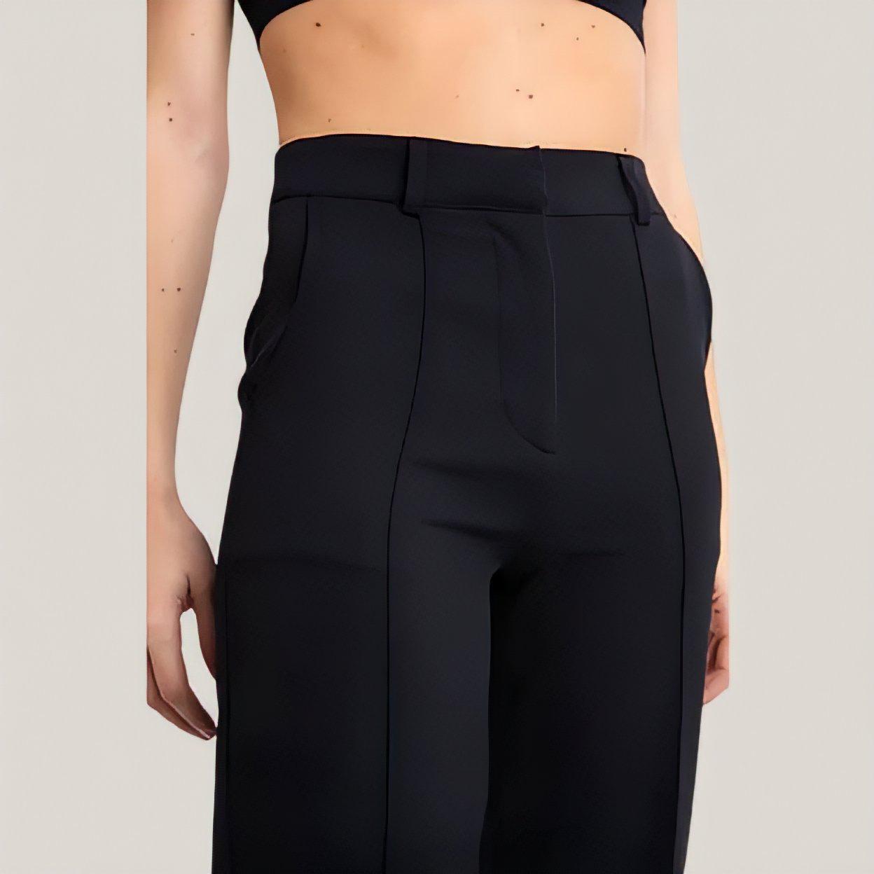 Pantalones rectos ajustados flexible