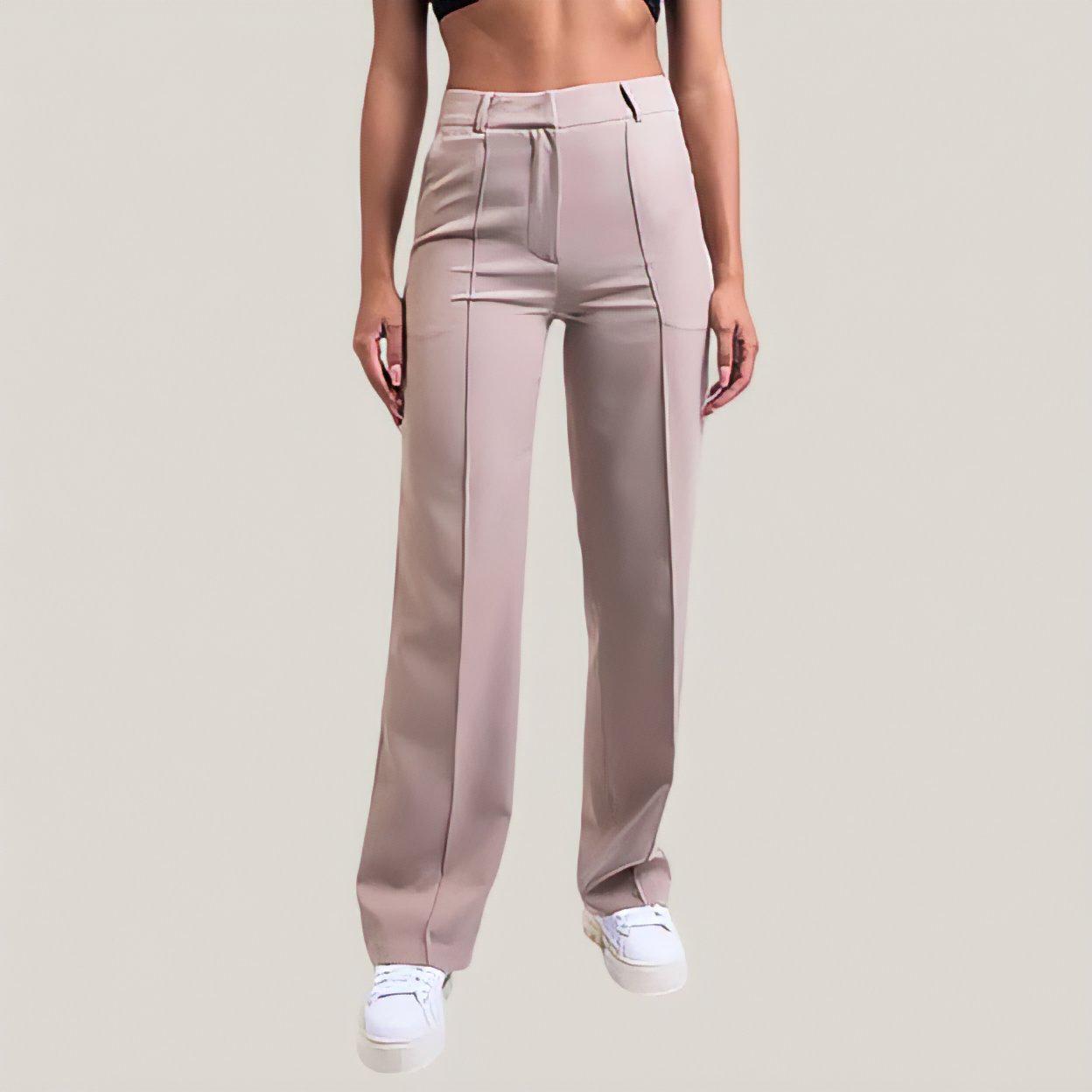 Pantalones rectos ajustados flexible