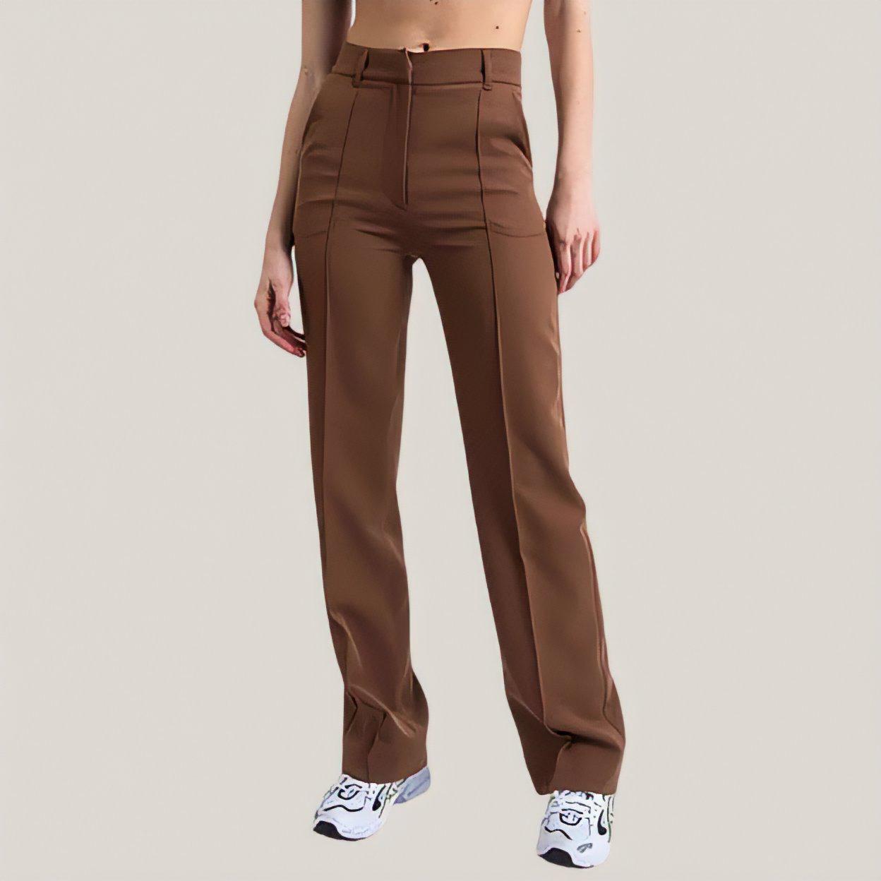 Pantalones rectos ajustados flexible