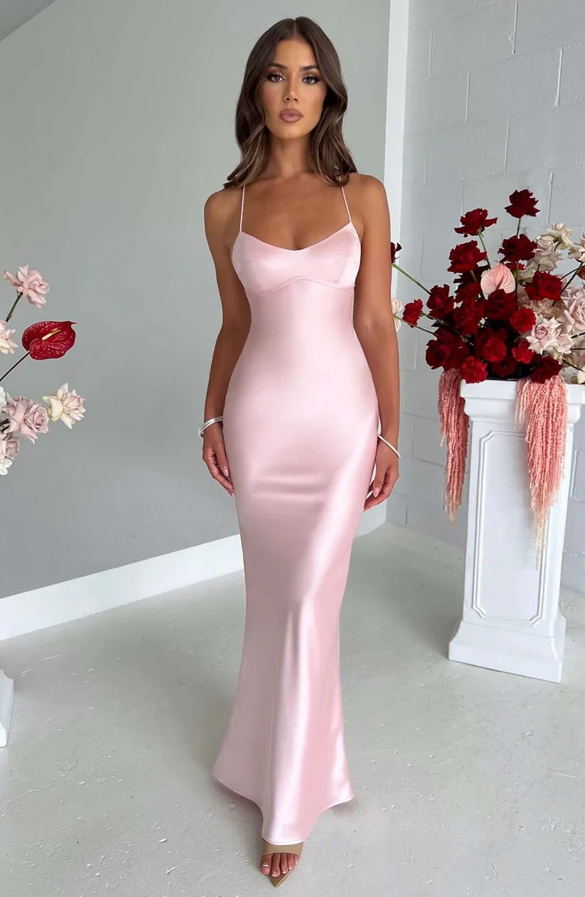 Isabel - Vestido Maxi de Satén de Lujo