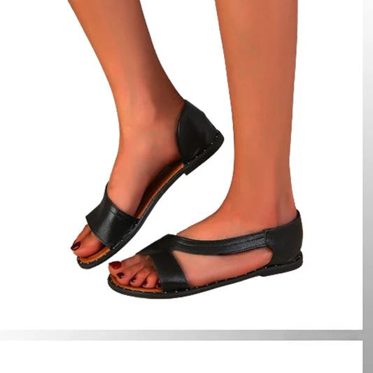 Siri - Sandalias Planas con Punta Abierta