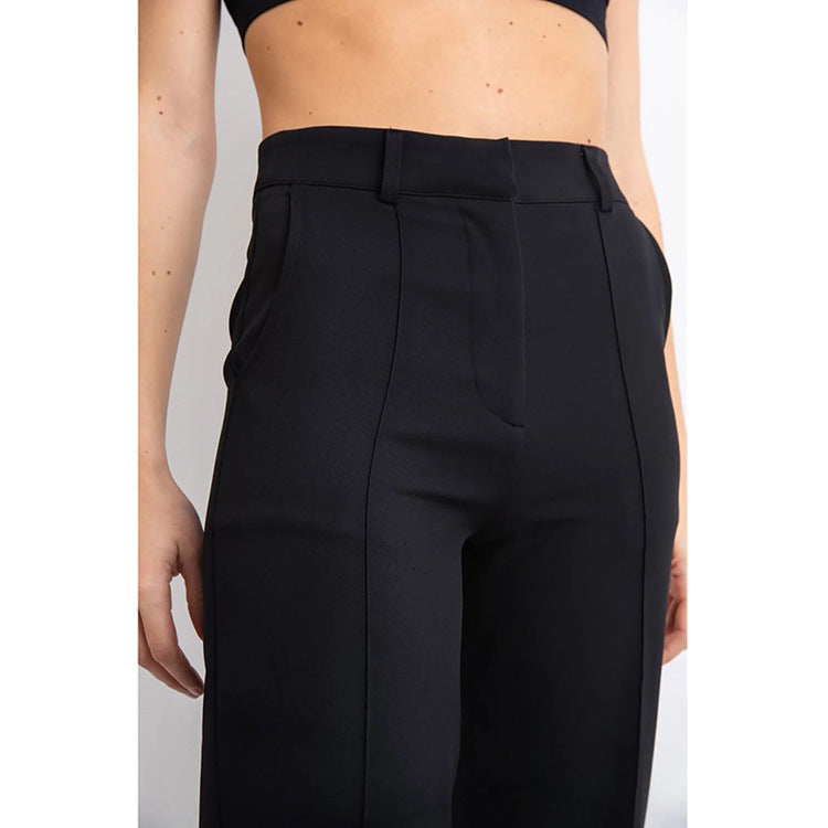 Pantalones rectos ajustados de sastrería flexible - Natalia Ruiz