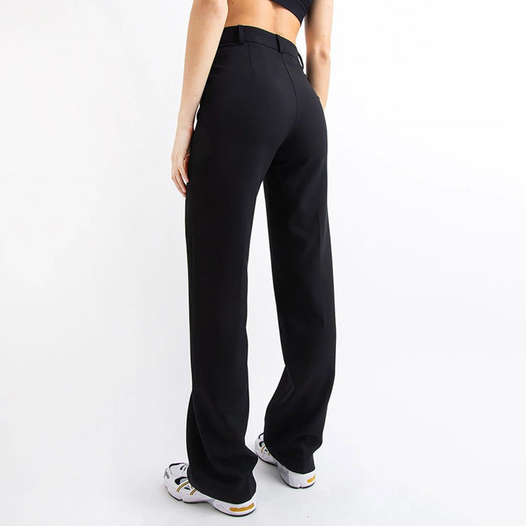 Pantalones rectos ajustados de sastrería flexible - Natalia Ruiz