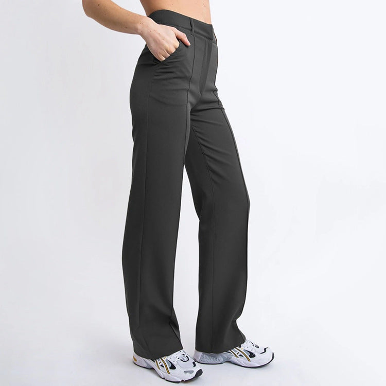 Pantalones rectos ajustados de sastrería flexible - Natalia Ruiz