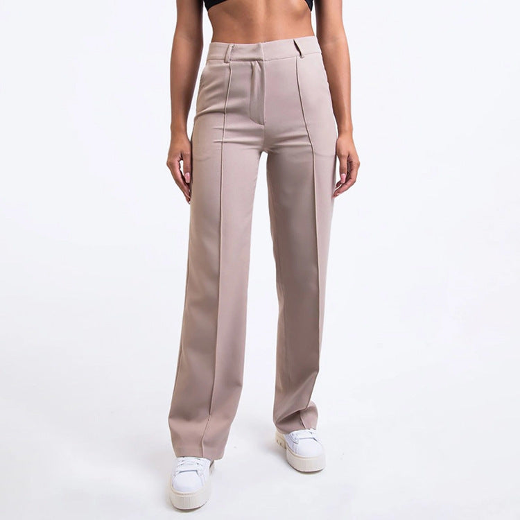 Pantalones rectos ajustados de sastrería flexible - Natalia Ruiz