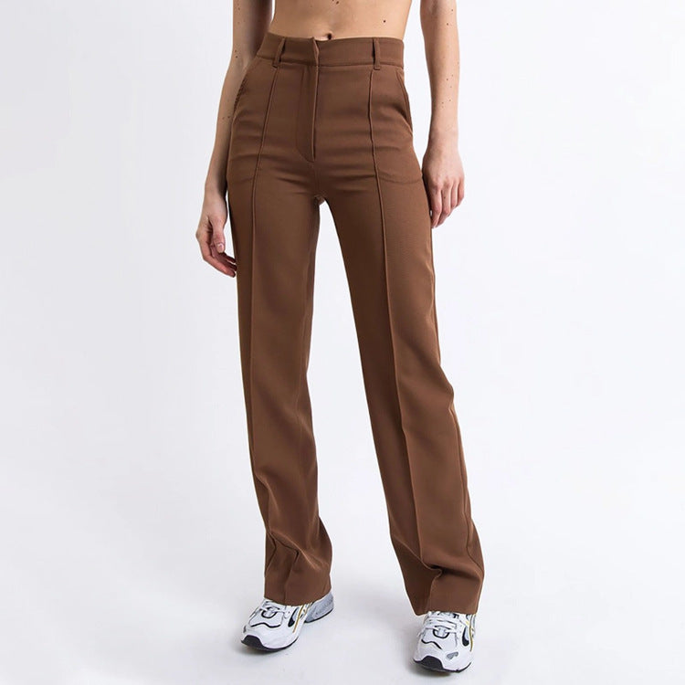 Pantalones rectos ajustados de sastrería flexible - Natalia Ruiz