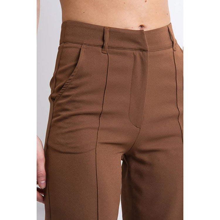 Pantalones rectos ajustados de sastrería flexible - Natalia Ruiz