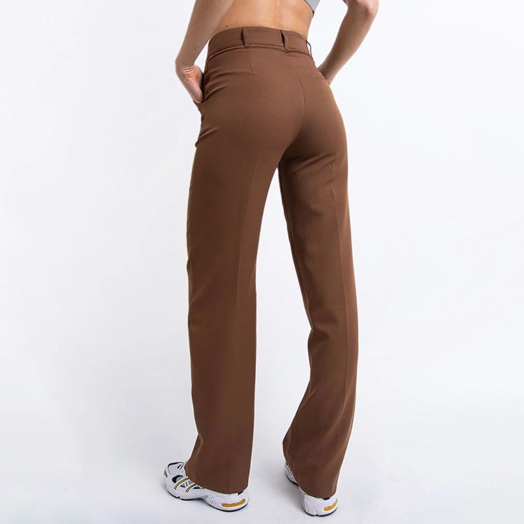 Pantalones rectos ajustados de sastrería flexible - Natalia Ruiz