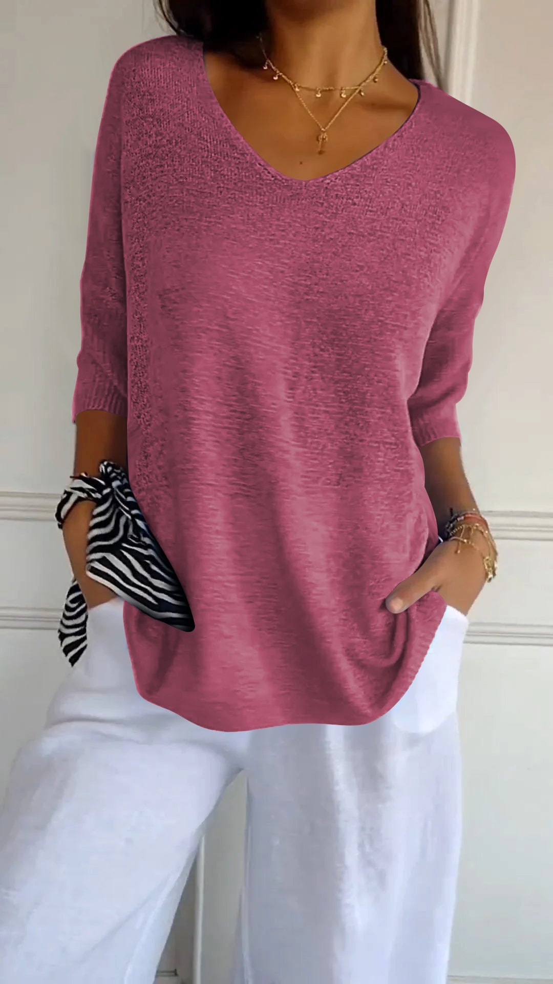 Ana - Top de punto con cuello en V - Natalia Ruiz