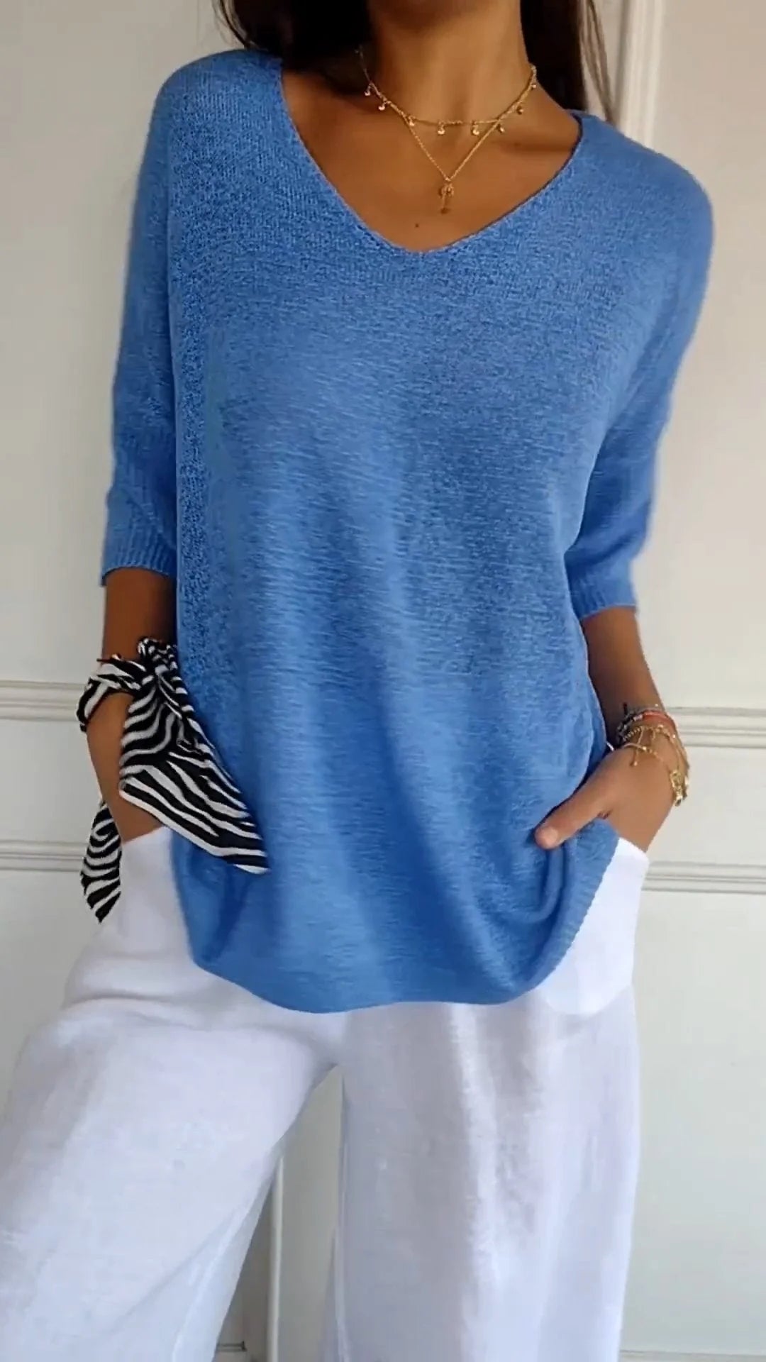 Ana - Top de punto con cuello en V - Natalia Ruiz
