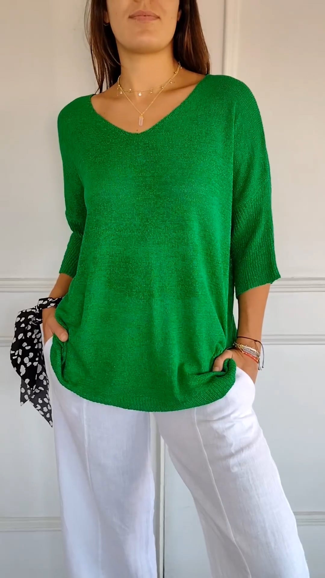 Ana - Top de punto con cuello en V - Natalia Ruiz