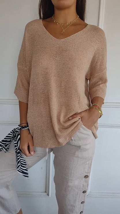 Ana - Top de punto con cuello en V - Natalia Ruiz