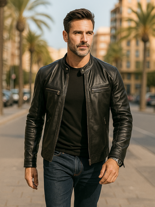 SCOTT - Chaqueta de cuero de temporada