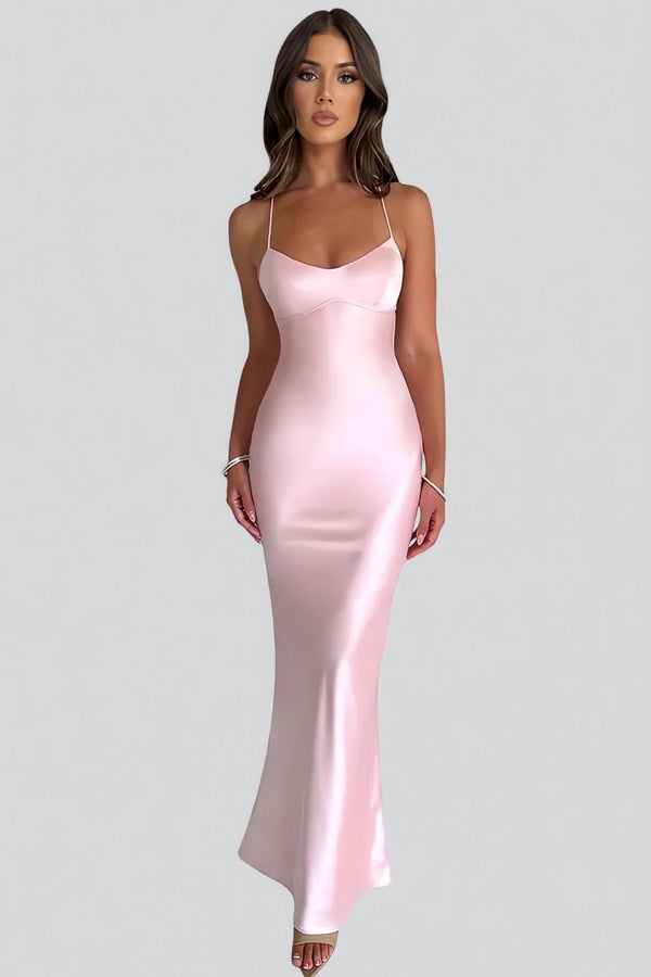 Isabel - Vestido Maxi de Satén de Lujo