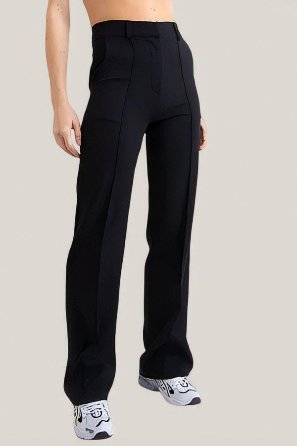 Pantalones rectos ajustados flexible