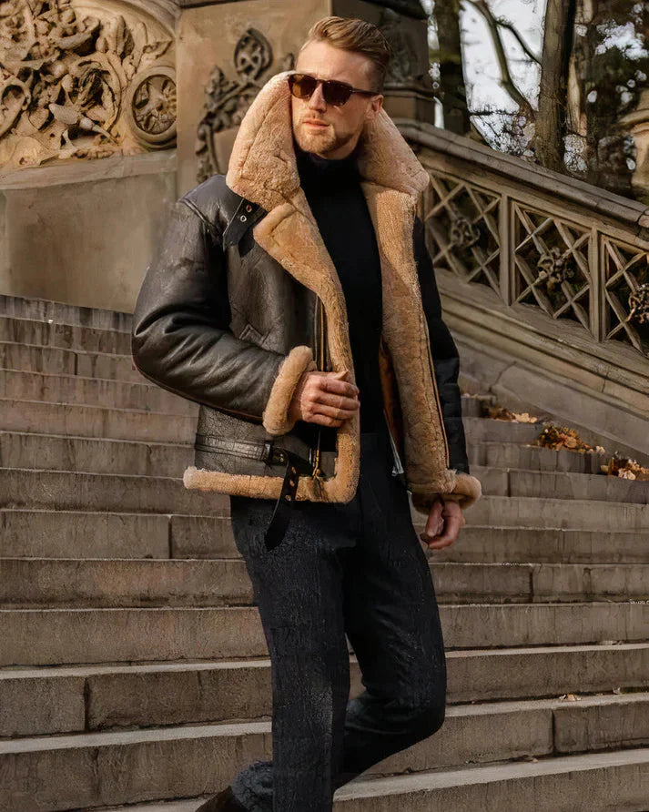 MAVERICK - Chaqueta de cuero acolchada