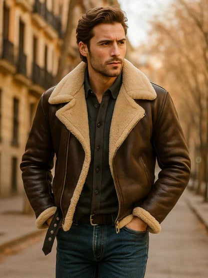 MAVERICK - Chaqueta de cuero acolchada