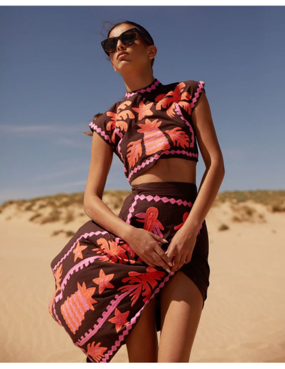 Katia | Conjunto estampado Top y Falda - Natalia Ruiz