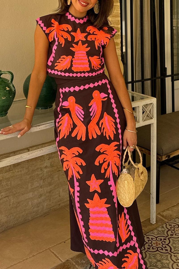 Katia - Conjunto estampado Top y Falda